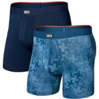 Saxx - Vibe Xtra Boxer Brief Fly 2-Pack - Synthetisch ondergoed M, blauw
