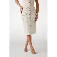 Guess Marciano GUESS Naomi Midi Skirt Den Sandy Shore Maat: 44 | Midi Rokken Outlet | Dames | Beige