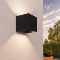LEDVION - LED Wandlamp Dimbaar - 3.5W - 3000K - IP54 - Zwart