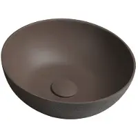 Sapho Formigo betonnen opbouwwastafel Ø39cm mat donkerbruin