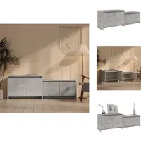 vidaXL Tv-kast - Tv-kasten - Tv-standaard - Wandtafel - Tv-meubel 146,5x35x50 cm bewerkt hout betongrijs