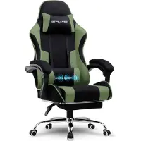 GTPLAYER Gaming stoel , kantoorkruk, ergonomische computerstoel, gaming stoel met lendensteunmassage, voetsteun en hoofdsteun