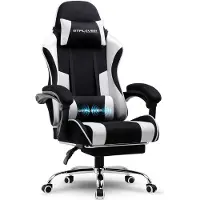 GTPLAYER Gaming stoel , kantoorkruk, ergonomische computerstoel, gaming stoel met lendensteunmassage, voetsteun en hoofdsteun