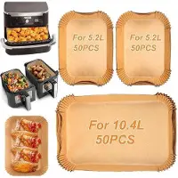 OEM Airfryer bakpapier set, 200 stuks, geschikt voor 5,2L en 10,4L modellen, hittebestendig, anti-aanbak, voor frituren, bakken en koken