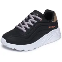 SKECHERS Uno Lite Kinderschuhe Mädchen Halbschuhe Slipper Schwarz Freizeit