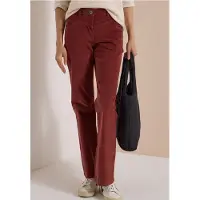 Cecil Dames Bootcut-broek met High Waist in Slim Fit - Rood - 28