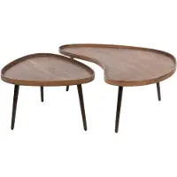 Nest of Nora Salontafel Finn - Set van 2 organisch - Massief acaciahout - Bruin
