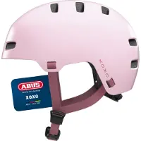 ABUS Fietshelm XOXO strawberry rose L - 57-61 cm - pink - Geschikt voor gebruik op elektrische fietsen - stadsfietsen - 440 g