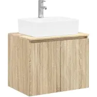 vidaXL Badkamermeubel Set Sonoma Eiken Bewerkt hout