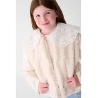 Shoeby teddy gilet - beige Ecru Meisjes Polyester Ronde hals Effen - maat 110/116