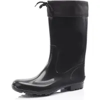 Ladeheid Dames Regenlaarzen - Rubberen Laarzen met manchet Waterdichte - PVC - LA-LMG-879-Aspen - Zwart/Zwart - 39