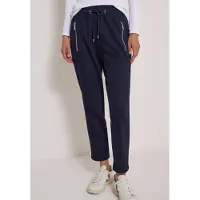 Cecil Dames Mid Waist Slim Leg Hose in casual pasvorm - Blauw - L
