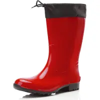 Ladeheid Dames Regenlaarzen - Rubberen Laarzen met manchet Waterdichte - PVC - LA-LMG-879-Aspen - Rood/Zwart - 39