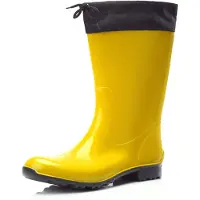 Ladeheid Dames Regenlaarzen - Rubberen Laarzen met manchet Waterdichte - PVC - LA-LMG-879-Aspen - Geel/Zwart - 39