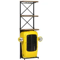 vidaXL Wijnkast tractor 49x31x172 cm massief mangohout geel