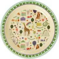 Rice Bord 22 Cm Mint Fun Fair - Kinderborden Melamine Green - KILPL-FUFAMI
