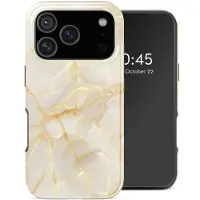 Selencia Vivid Backcover met MagSafe voor de Apple iPhone 18 Pro Max / 17 Pro Max - Golden Beige Marble