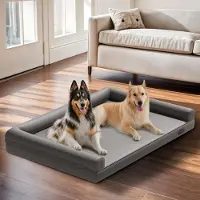 Bingopaw WISFOR Hondenbed, leren hondenmand, hondenhoes, slaapplek, huisdierenbed, grijs
