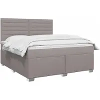 vidaXL Boxspringbed met matras, taupekleurig, 140 x 200 cm, met stoffen bekleding