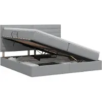 vidaXL Opslag bed met matras met opslag Lichtgrijs 200 x 200 cm Stof