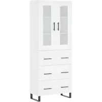 vidaXL Hoge kast 69,5x34x180 cm bewerkt hout wit