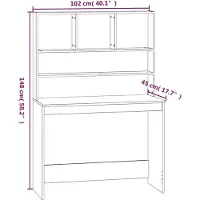 vidaXL Bureau met plank, wit, 102x45x148 cm, houtvezel