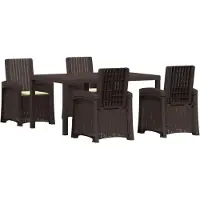 vidaXL Tuinset, 5-delig, bruin en crème, kunststof (PP)