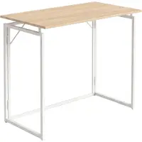 Relaxdays bureau, hoogte x breedte x diepte: 74 x 80 x 40 cm, inklapbaar, ruimtebesparend, werktafel, kantoortafel, thuiswerkplek, naturel/wit