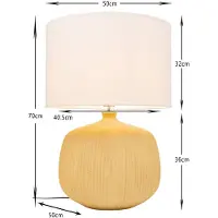 Kare Tafellamp Luma, geel / oranje, Woon-/ Eetkamer, Textiel / Stof / Zijde, Scandinavisch, Tafellamp