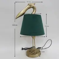 Kare Tafellamp Pelican, messing / goud, Woon-/ Eetkamer, Textiel / Stof / Zijde, Modern, Tafellamp