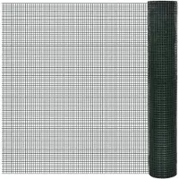 vidaXL Draadhek voor kippen, verzinkt met PVC-coating, 10x1 meter, groen