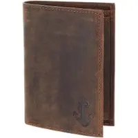 OXMOX Leren portemonnee Leather RFID Protect Kombibörse Freedom Anchor Embossed Vintage Dark Brown donkerbruin