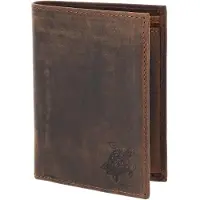 OXMOX Leren portemonnee Leather RFID Protect Kombibörse Turtle 2.0 Embossed Vintage Dark Brown donkerbruin