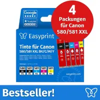 Easyprint NIEUW: Inktpatronen voor Canon 580/581 XXL, Multipack (BK/BK/C/M/Y), 4 stuks