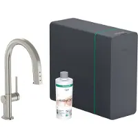 Hansgrohe Aqittura M91 - Keukenkraan met uittrekbaar uitloopstuk, SodaSystem, sBox lite, roestvrij staal 76838800