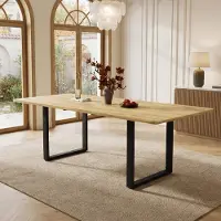 STILVORA Uitrekbare Eettafel - Rechthoekig Blad Van MDF Met Metalen Poten - Modern Voor Woonkamer En Eetkamer - Naturel - 220x80x75 Cm