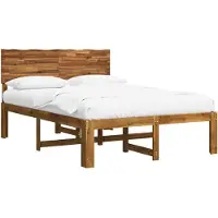 vidaXL Tweepersoonsbed met hoofdeinde ROSTOCK Naturel 140 x 190 cm