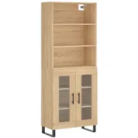 vidaXL Hoge kast 69,5x34x180 cm bewerkt hout sonoma eikenkleurig