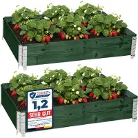Garronda 2 Stuk Palletrand - Bloemen - Kruiden - Palletframe - Natuurlijke Verhoogde Bloembedden - GD-BUD-PAL