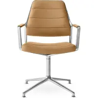Vipp Bureaustoel Vipp455 Swivel Chair Camel Leather / Glijdoppen