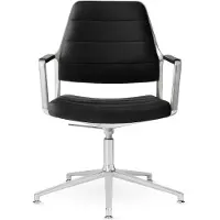 Vipp Bureaustoel Vipp455+ Swivel Chair Black Leather / Glijdoppen