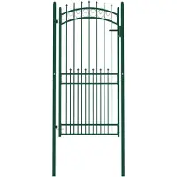 vidaXL Poort met speerpunten 100x200 cm staal groen
