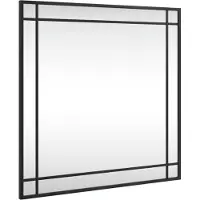Super Merchant Wandspiegel vierkant 60x60 cm ijzer zwart