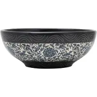 vidaXL Opzetwasbak rond Φ41x14 cm keramiek zwart en blauw