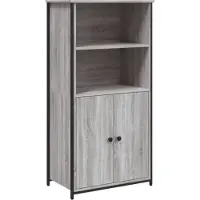 vidaXL Hoge kast 62x36x121,5 cm bewerkt hout grijs sonoma
