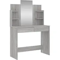 vidaXL Kaptafel met spiegel 96x39x142 cm grijs sonoma eikenkleurig