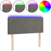 vidaXL Hoofdbord LED 100x5x78/88 cm fluweel donkergrijs