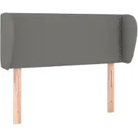 vidaXL Hoofdbord met randen 93x23x78/88 cm stof donkergrijs
