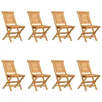 vidaXL Opklapbare stoelen, 8 stuks, 47x63x90 cm, massief teakhout