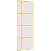 vidaXL Schuifdeur 76x205 cm mat ESG-glas en aluminium goudkleurig